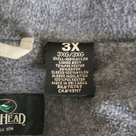 RedHead Cream Grey Fleece Lined B & T Men's Full Zip with Phone Pocket Size 3X - Picture 4 of 10
